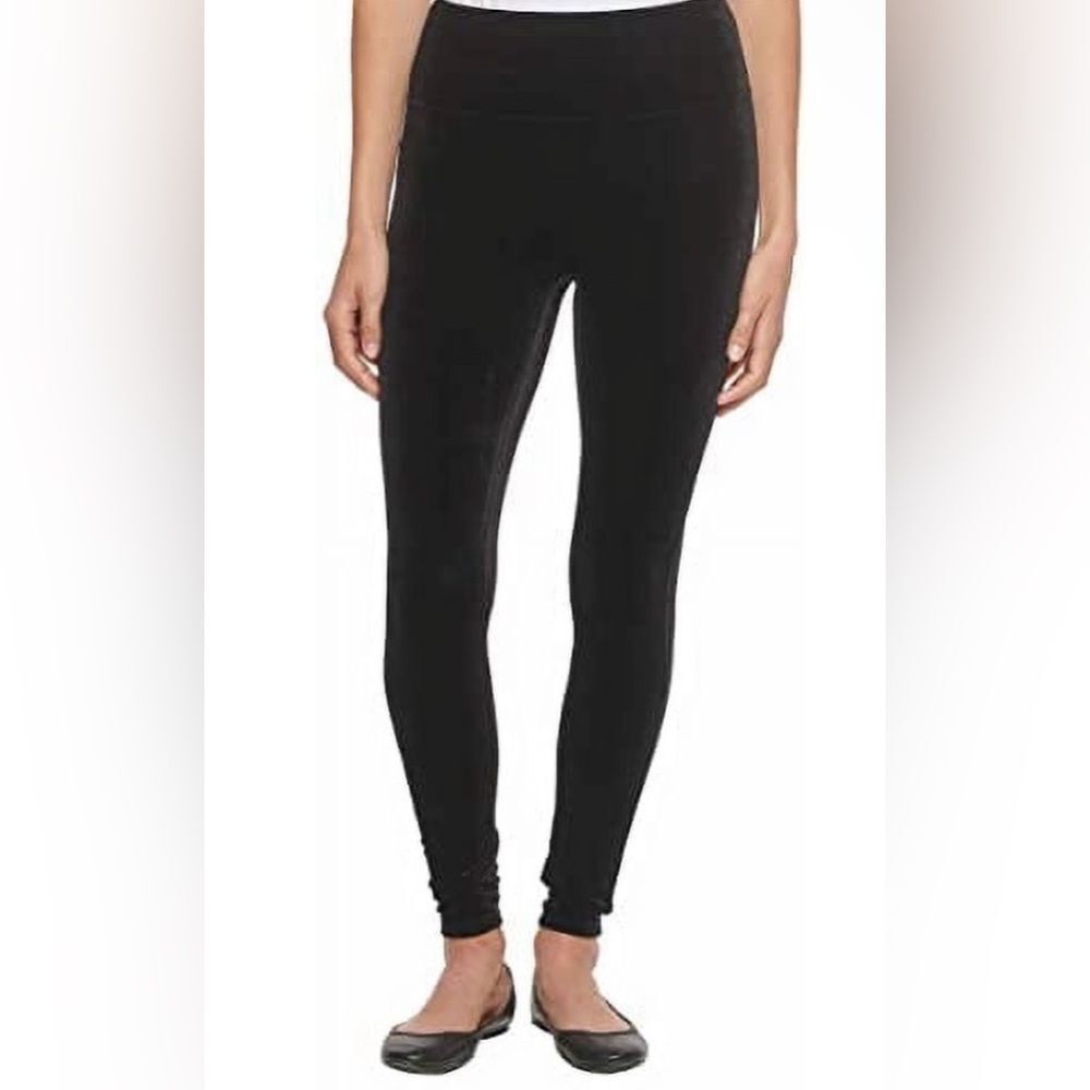 Andrew Marc Womens Lightweight Velvet Leggings Black Size Small